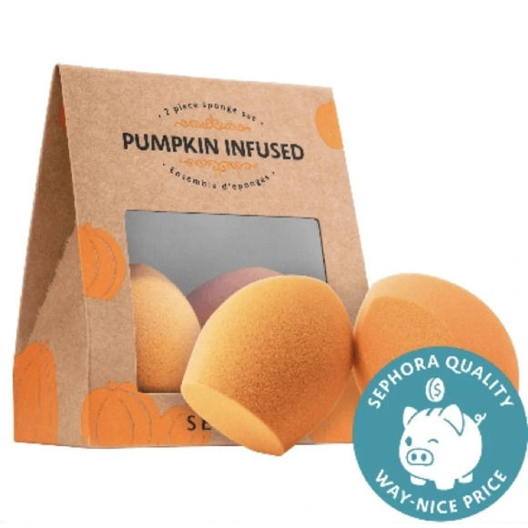 🎉2 x HOST PICK🎉Sephora Mini Pumpkin Infused Sponge Set, NWT - Picture 5 of 5